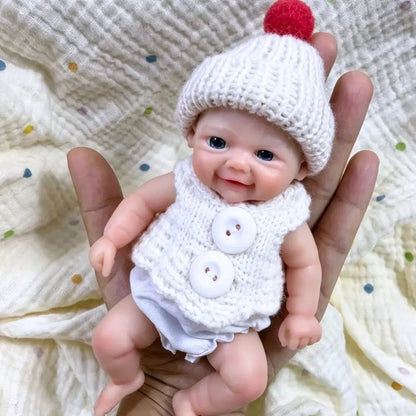 Many Options 6 Inch Chubby Vivienne Silicone Reborn Baby Doll 15CM Palm Mini Full Squishy Soft and elastic Solid Silicone Doll