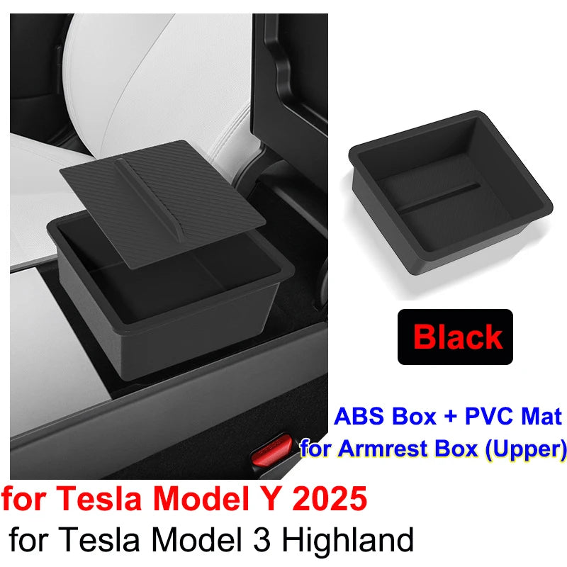 for Tesla Model Y YL Juniper 2025 Center Console Storage Tray Armrest Box Organizer Box Tesla Model 3 Highland 2024 Accessories