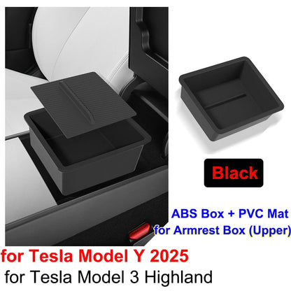for Tesla Model Y YL Juniper 2025 Center Console Storage Tray Armrest Box Organizer Box Tesla Model 3 Highland 2024 Accessories