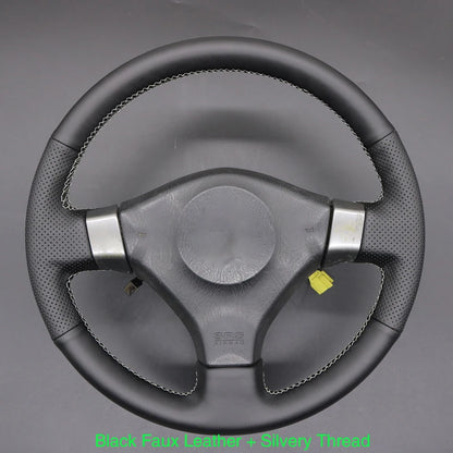 Black Faux Leather Car Steering Wheel Cover For Nissan 200SX S15 Silvia Skyline R34 GTR GT-R 1998 1999 2000 2001 2002