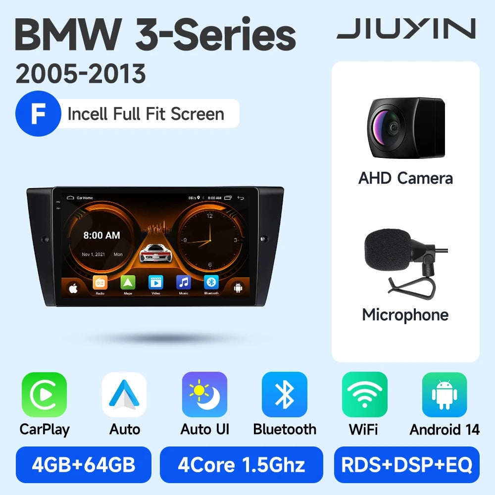 JIUYIN Car Radio For BMW 3-Series E90 E91 E92 E93 wireless CarPlay Android Auto car intelligent systems No 2 din 2din DVD