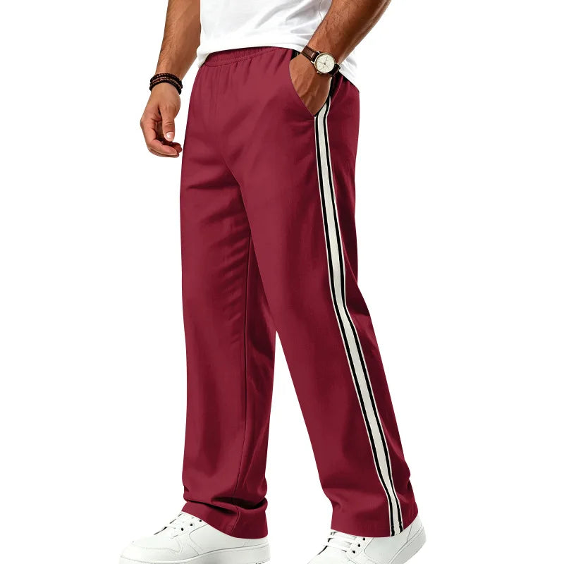 2026 Men Colorful Webbing Straight Sweatpants, Drawstring Loose Joggers For Gym Sports Wholesale EU US
