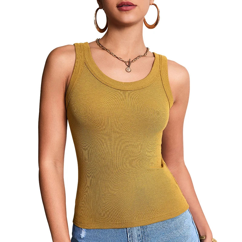 6/3/1 Piece Ladies Bottoming Solid Color Fashion Threaded Vest Casual Joker Sports Girl Mixed Color Combination Coat Parent-chil