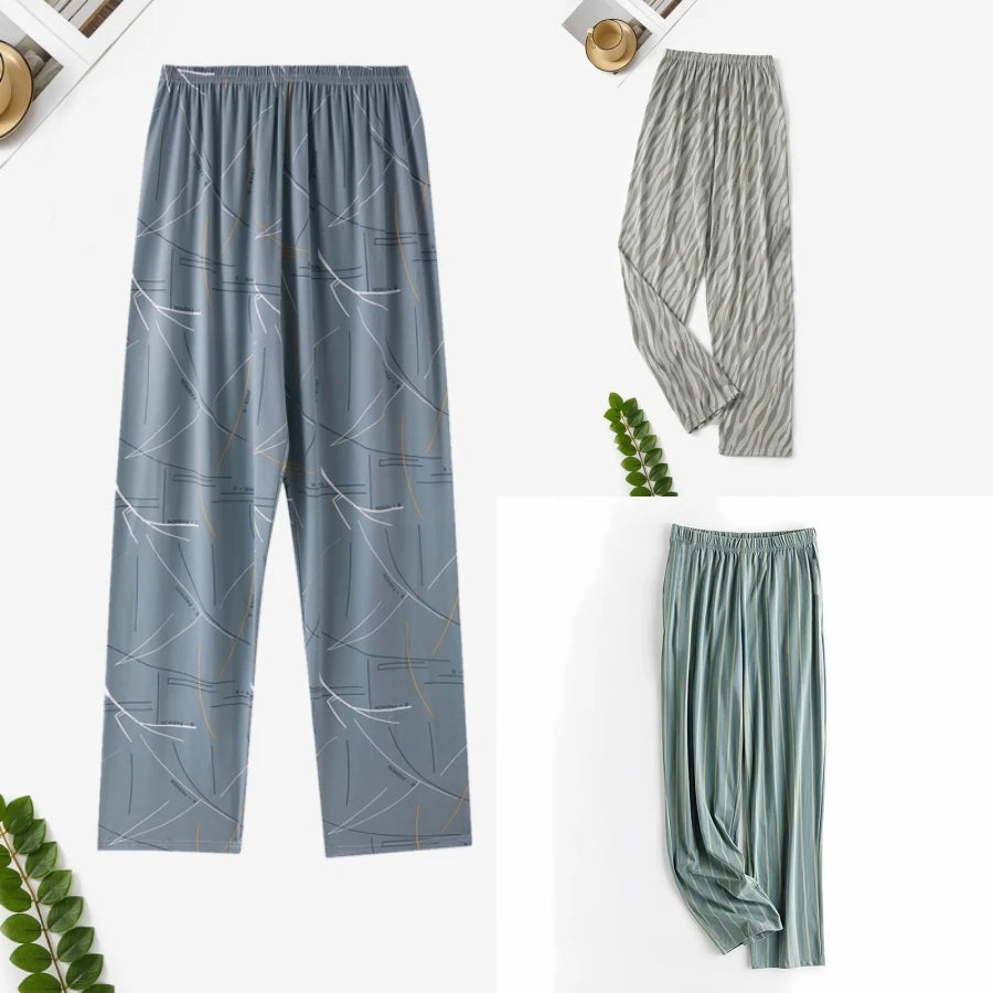 Spring, Autumn and Winter Men's Single-Piece Pajama Pants, Thickeneded Pants, Plus Fat, Large Size, Casual, Can Be Worn Outside, Fashionable Home Pants