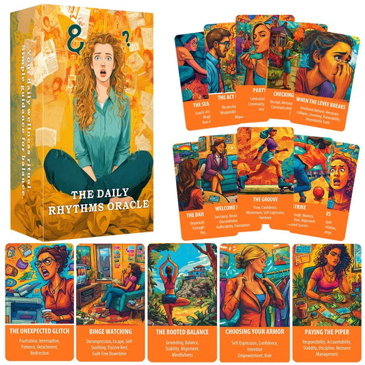 56 Cards The Daily Rhythms Oracle Deck, 13x8 Cm, Build Inner Connection Understanding Life Changes Card Game, Spiritual Insight