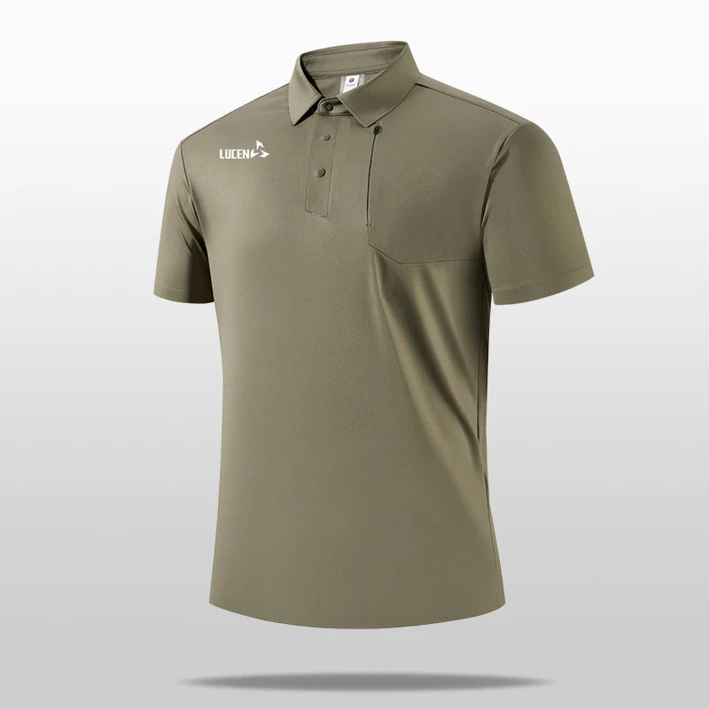 LUCEN 2026 Simple Style Printed Men's High-Quality Golf Sport Polo Shirt Breathable Tennis Quick-Dry T-Shirt Tops POLO Tees