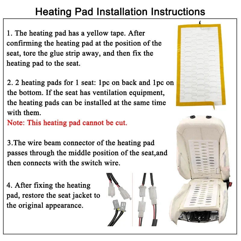 Car Seat Heater Universal 12V Alloy Wire Fast Heating Heat Pads 3 Levels Dual Square Control Switch With Harness Winter Warmer