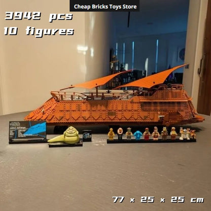 Cheapest 3942pcs Ucs Jabba Sail Barge Bricks Dispaly Model Space Movie Building Blocks Assemble Toy for Home Decor Adults Gift B