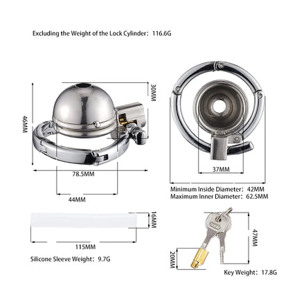 New Style Men's Metal Chastity Cage Adjustable Snap Ring SM Bondage Conditioning Stainless Steels CB Chastity Lock Adult Sex Toy