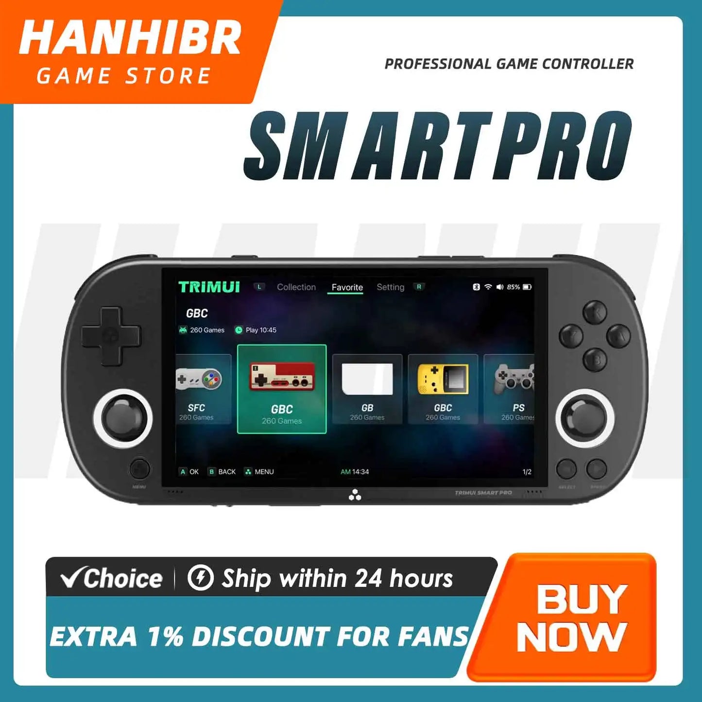 TRIMUI SMART PRO Open Source Linux Handheld Gaming Console 4.96" IPS Screen RGB Retro Emulator Player Gift for Gamers