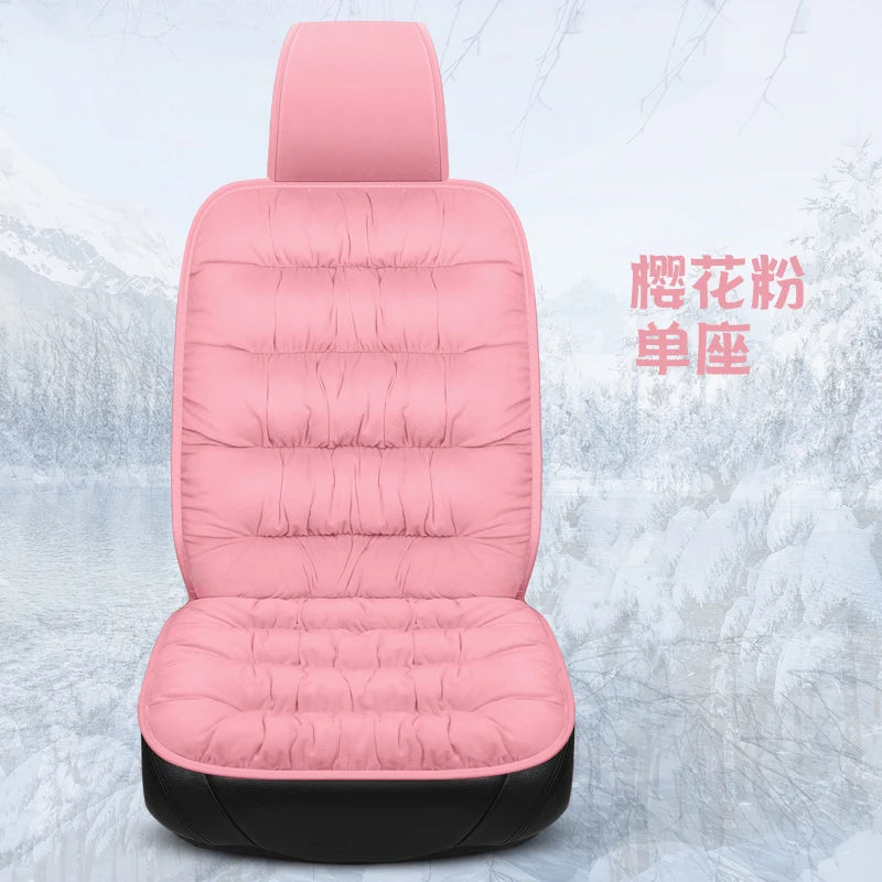 Plush Down Car Seat Cushion Winter Plush Single Seat Thickened Plush Winter Warm and Cold proof Five Seat Non shedding Hair