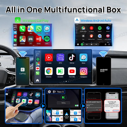 2026 CarlinKit Smart CarPlay Ai Box Android 13 Support Netflix YouTube Split Screen Wireless Android Auto & CarPlay Smart TV Box