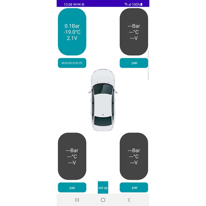 Bluetooth-compatible Tire Pressure Monitor System Mobile Phone Display Auto Motorcycle Tire Pressure Detection