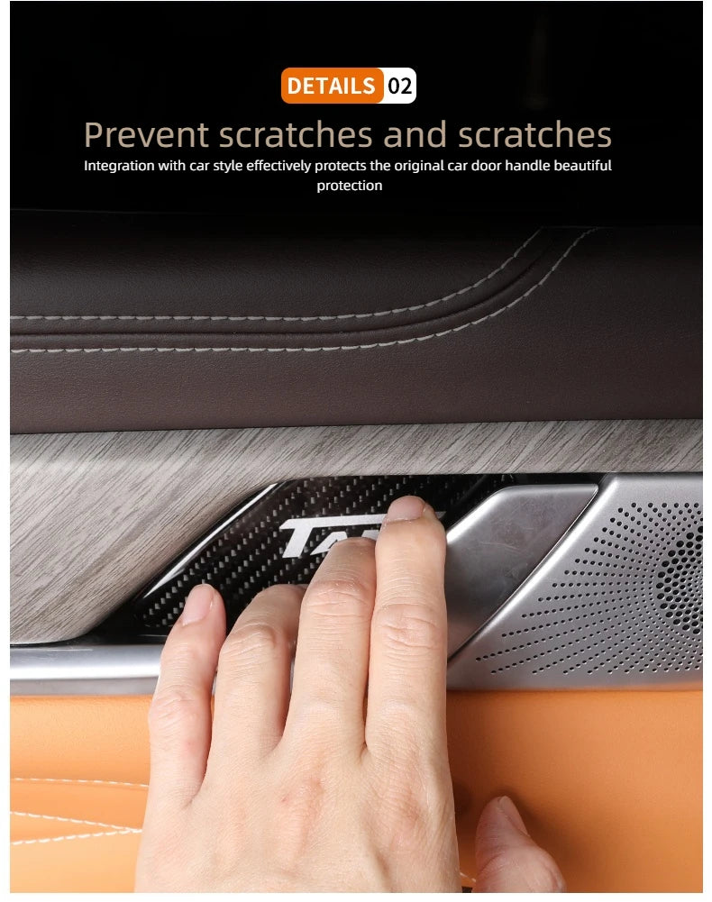 For Great Wall Tank 500 Inner Door Bowl Patch Protective Patch Carbon Fiber Decorative Patch Automotive Interior Supplies