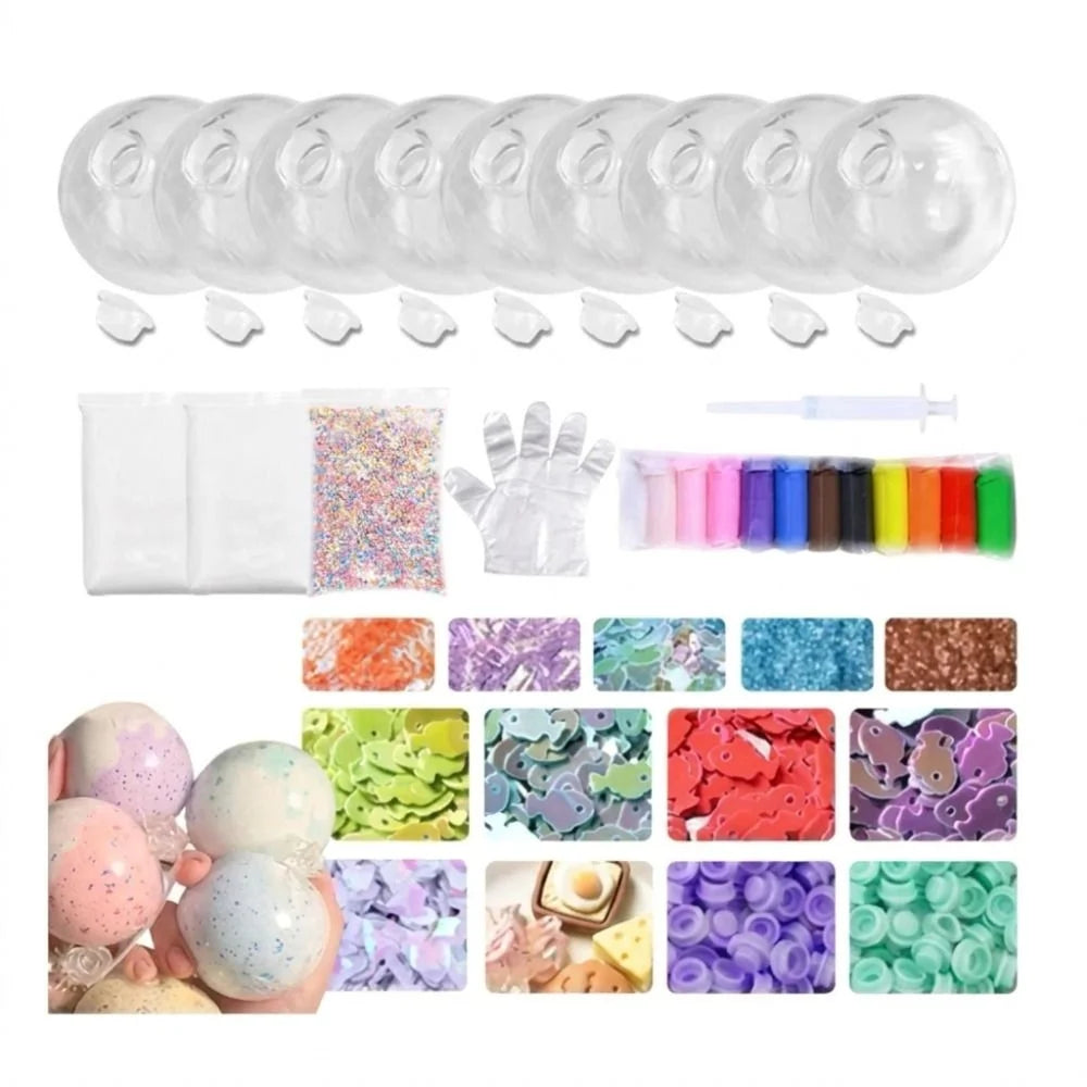 1 Set Fun Tear Resistant DIY Craft Supplies Clear Refillable TPR Empty Ball Skin Non Toxic Stretchy Fidget Ball Toy Party Favors