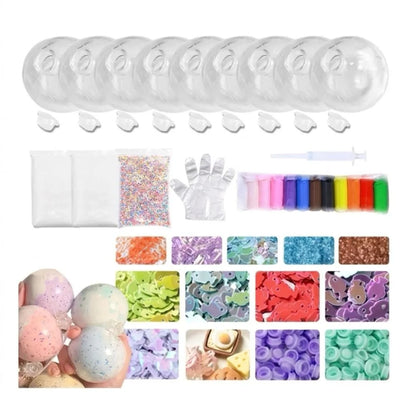 1 Set Fun Tear Resistant DIY Craft Supplies Clear Refillable TPR Empty Ball Skin Non Toxic Stretchy Fidget Ball Toy Party Favors