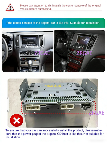 14.5” Android15 For Infiniti G4 G25 G35 G37 2006-2013 Tesla Style GPS Navigation Car Multimedia Video Player Carplay Auto BT 4G