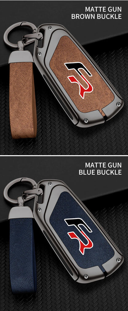 Suitable for Seat Ateca Leon FR 2 Ibiza zinc alloy car key cover high-end genuine leather car key case buckle auto accessories