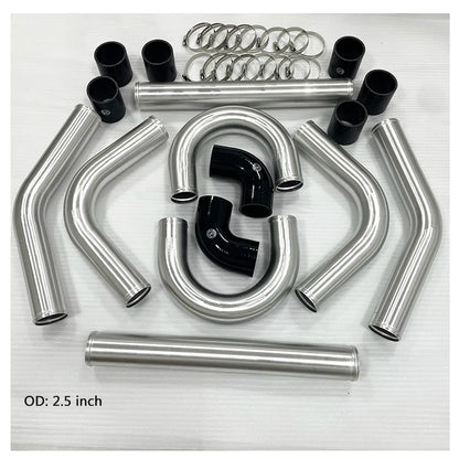 Front Mount intercooler Universal Turbo Intercooler 550x180x65 2.5" Intercooler Pipe Aluminium Pipe Tube Hose Kit