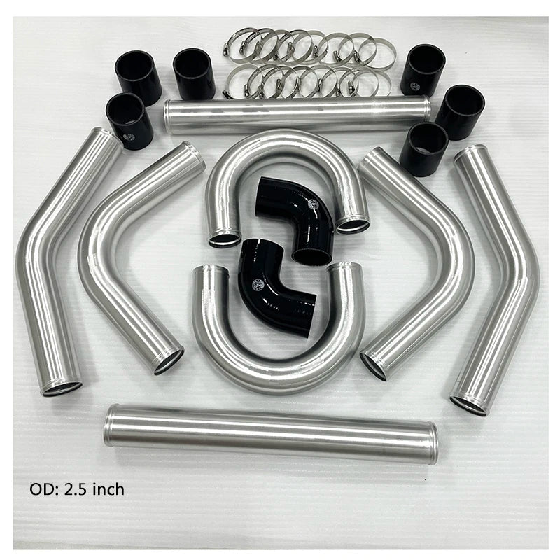 Front Mount intercooler Universal Turbo Intercooler 450x180x65 2.5" Intercooler Pipe Aluminium Pipe Tube Hose Kit