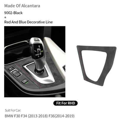 For BMW F30 F34 F36 Gear Shift Control Panel Trim Frame Decorative Sticker Made of Alcantara Car Interior Tuning Accessories