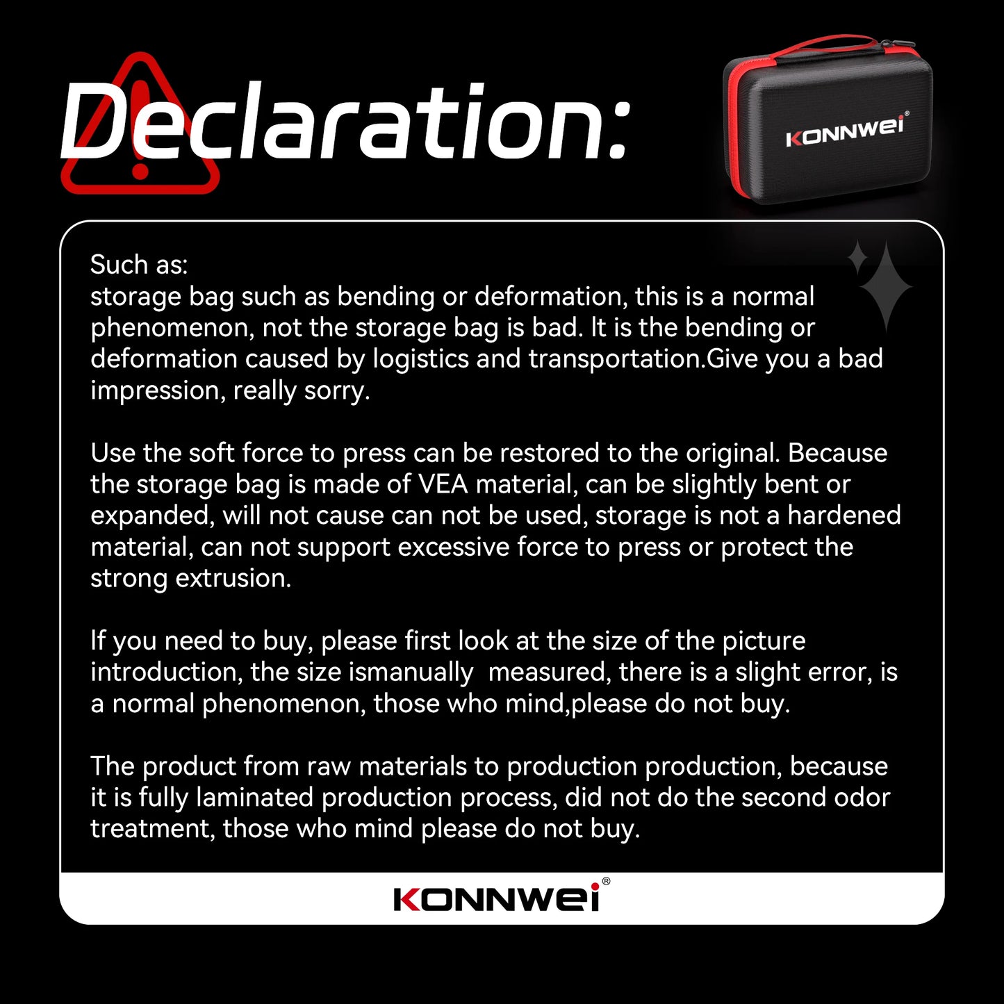 2026 KONNWEI Car Tool Storage Box Handheld OBD Scanner Lightweight Battery Tester Large Capacity Storage Foldable Organiser Box