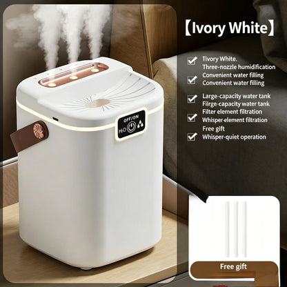 Portable Large Capacity Humidifier | 3 Nozzles High Mist USB Humidifier with Night Light for Bedroom Desk
