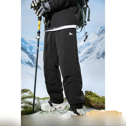 Thickened down Cotton Trousers for Men Winter Outdoor Snow Skiing Windproof Waterproof Warm Straight Leg Pants Youth Casual