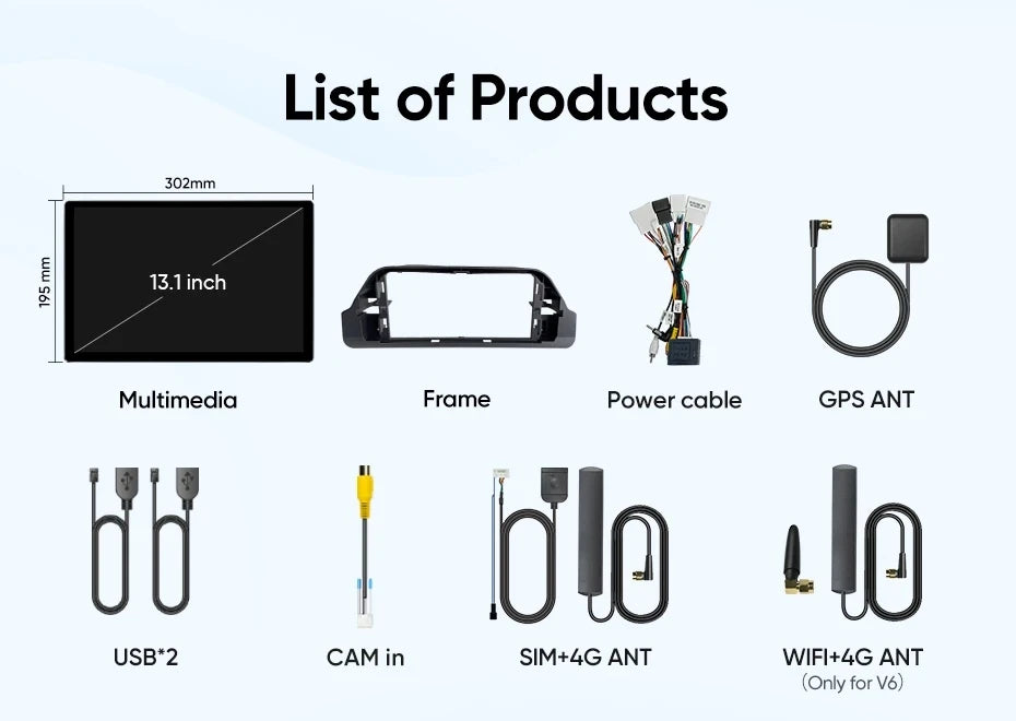 Ainavi 13.1 Inch For Toyota RAV4 2019 2020 2021 2023 2025 XA50 2K HDMI Car Radio CarPlay Android Auto Player 4G Car Multimedia