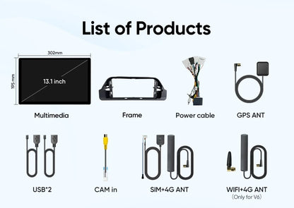Ainavi 13.1 Inch For Toyota RAV4 2019 2020 2021 2023 2025 XA50 2K HDMI Car Radio CarPlay Android Auto Player 4G Car Multimedia