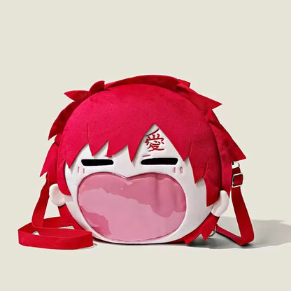 Cartoon Naruto Sasuke Backpack Anime Figure Gaara Itabag High-Capacity Travel Transparent Makeup Storage Bag Doll Toys Gifts