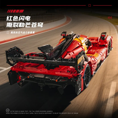 1：8 Technical Super Sport Racing Red F Car Building Blocks Hypercar 499P Car Assembling Bricks Model For Boys Birthday Gifts