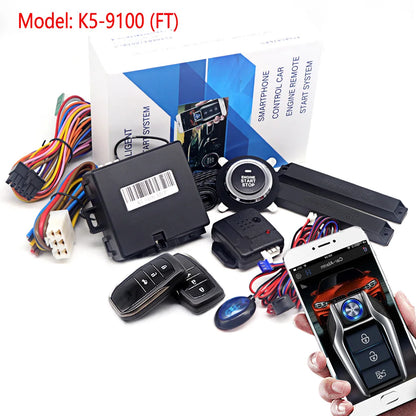 Universal APP Car Alarm Auto Start Stop System Remote Starter With Autostart Engine Ignition Button For Car Keyless Entry Kit