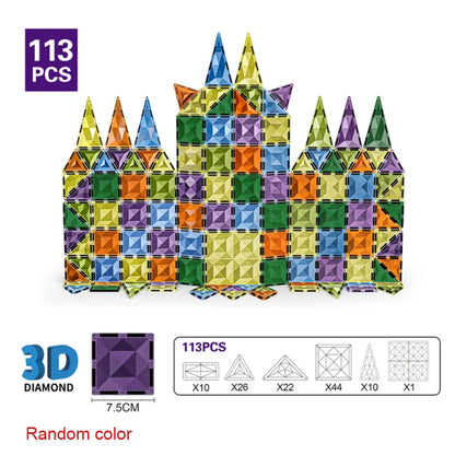 7.5cm Magnetic Building Blocks Construction Set Magnet Tiles Children's Toys Creative Architect Toys Children's Gifts