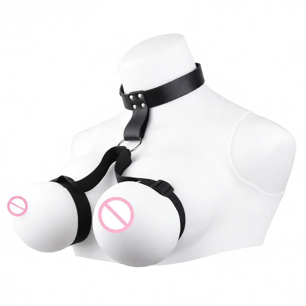 QKKQ Wearable Leather And Polyester Bosom Belts Sex Bra Strap On Bust Belt Chest Bind Breast Bondage BDSM Game Sexy Accessories