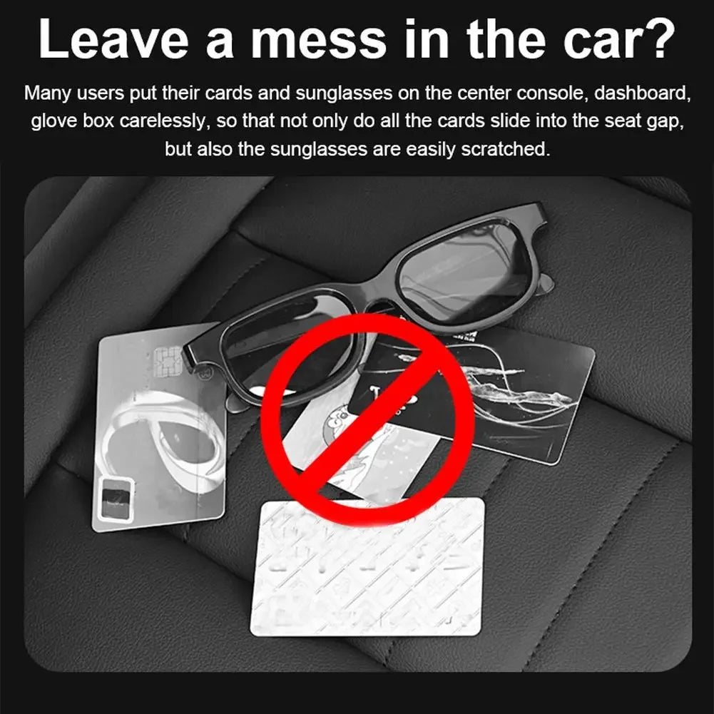 Car Sun Visor Organizer Multi-Pocket Business Card Storage Management Sunglasses Holder Visor Accessories Auto Interior