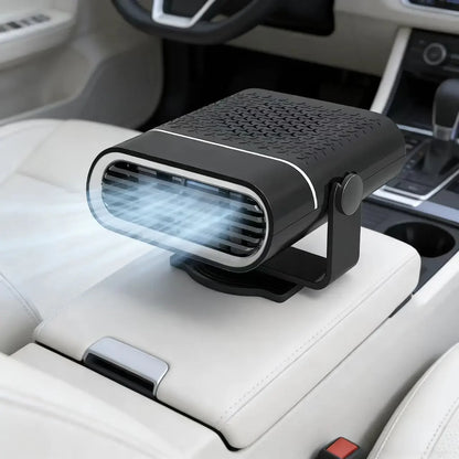 Portable Car Heater with Fast Heating Defrost & Defog Functions | 12V/24V Compatible | Fixed Air Outlet 360° Adjustable Angle