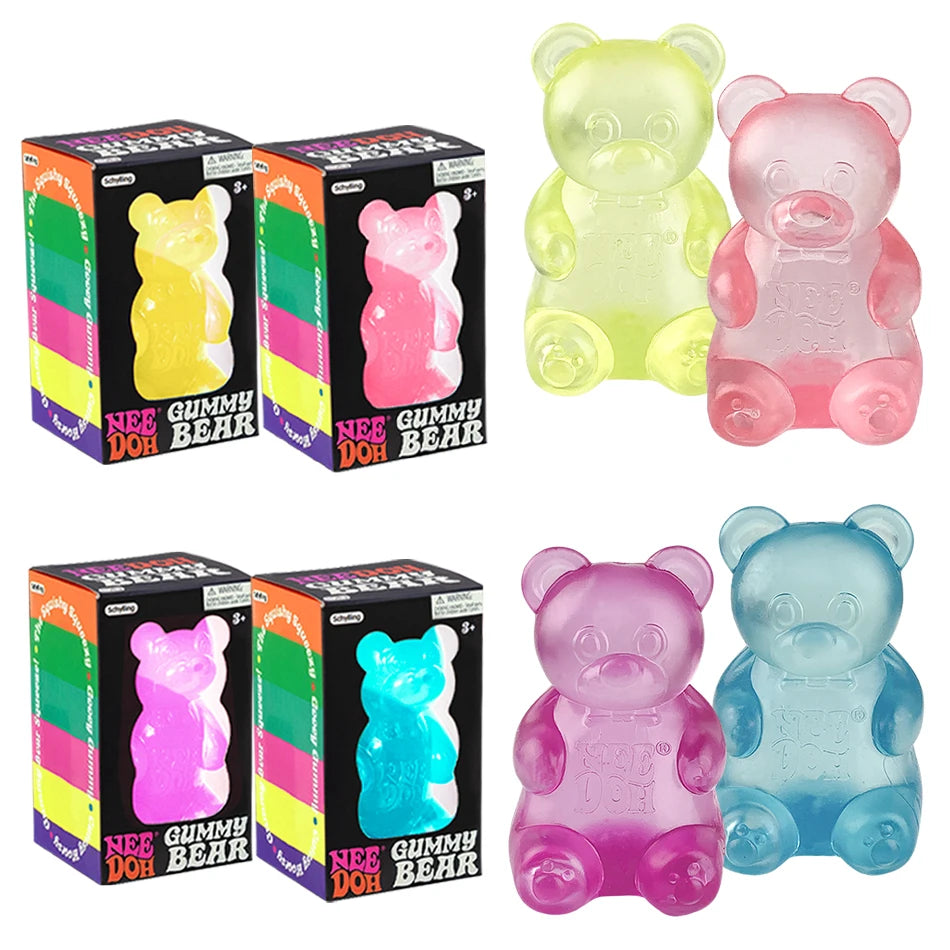 Schylling Needoh Bear Squishy Fidget Toy Stress & Anxiety Relief Helps Improve Focus Perfect For Birthday Gifts & Desk Decor