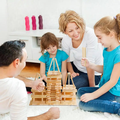 Wooden Building Blocks 100pcs Stacking Block Toy Construction Toy Wooden Toddler Toys Fine Motor Toys For Kids Wood Blocks For