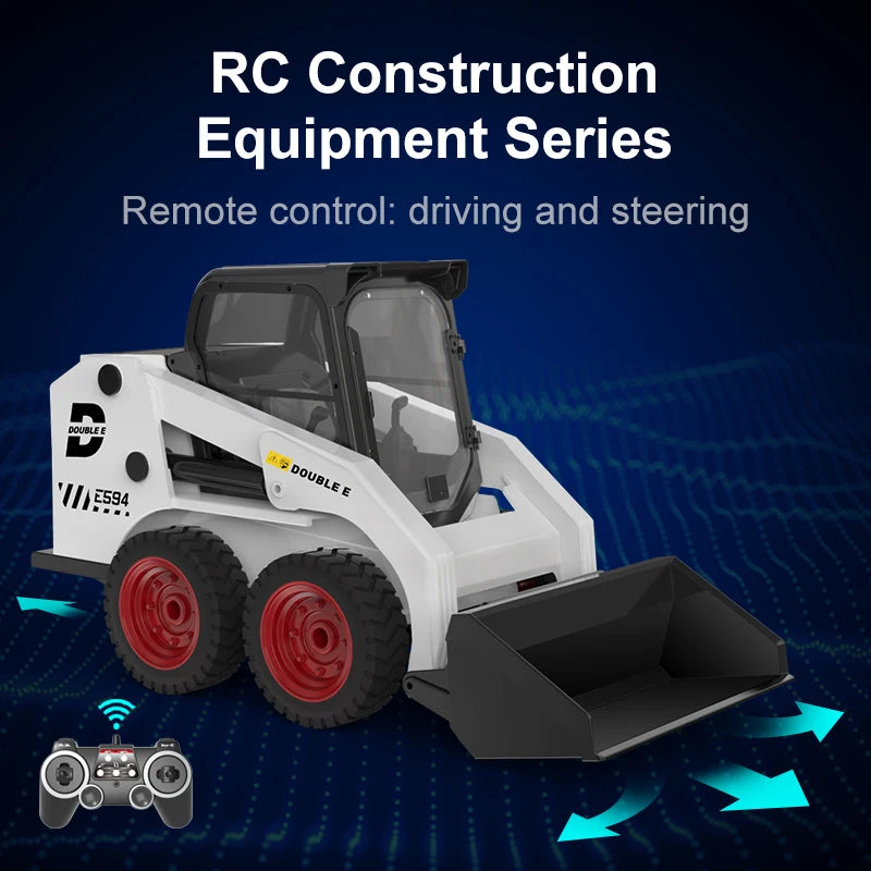 RC Excavator Double E E594 1:14 2.4G Remote Control Truck Slip Loader Digging Bucket 360 Rotation High Low Speed Engineer Toy