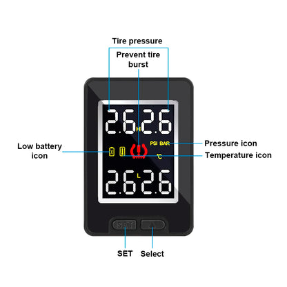 4Pcs External /Internal Sensor Wireless Car TPMS Waterproof Save Fuel for Toyota Tire Pressure Monitor System