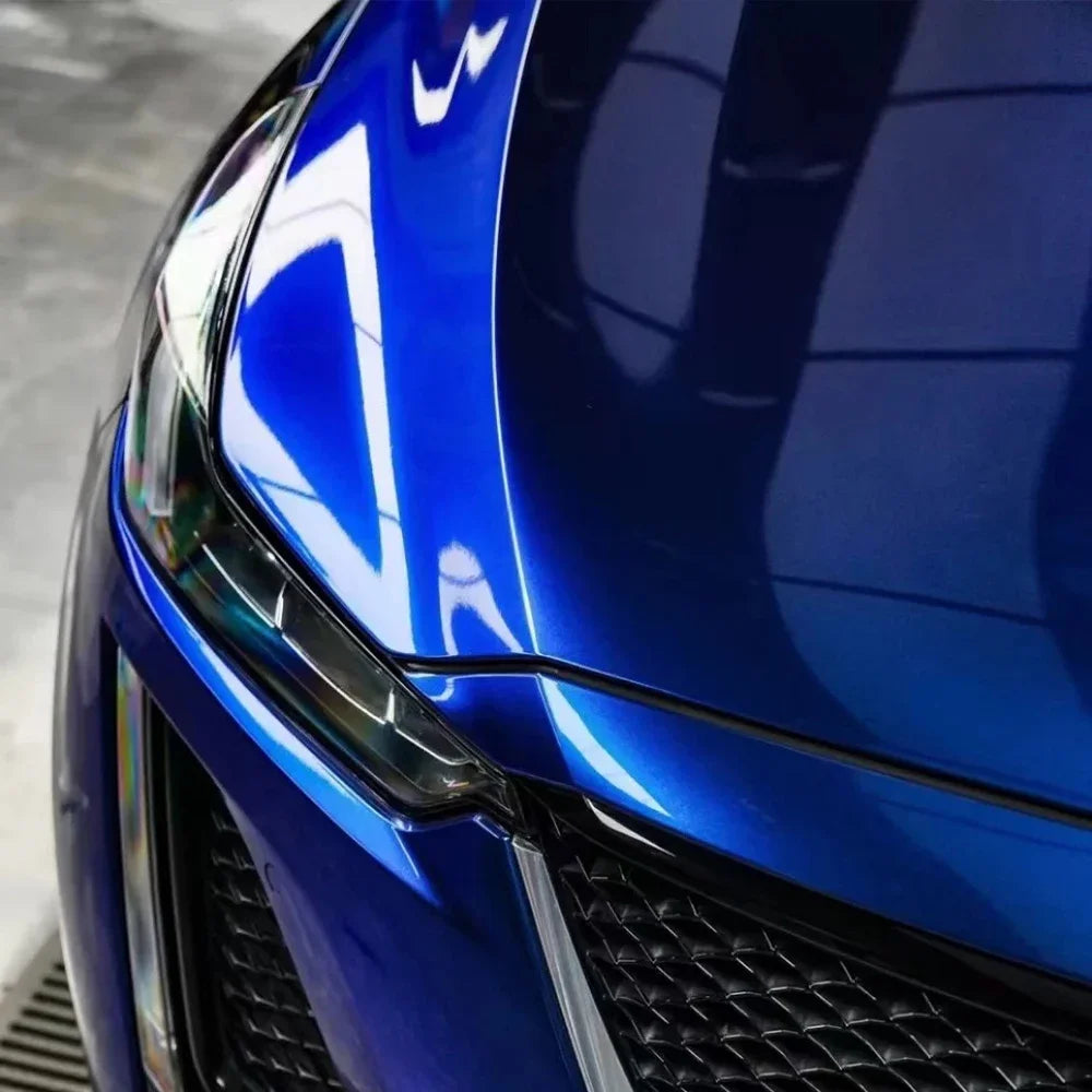 Gentian Blue Metallic Car Sticker Car Wrapping Film PET Sticker Bubble Free Auto Decals Car Accessories Exterior Decoration