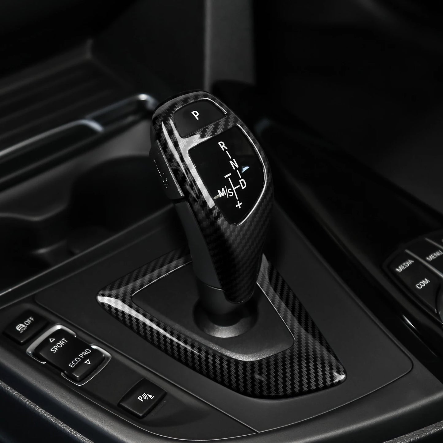 Car Center Console Dashboard Gear Shifter Panel For BMW F30 F31 F34 3GT F32 F33 F36 Trim Accessories, Carbon Fiber ABS Sticker