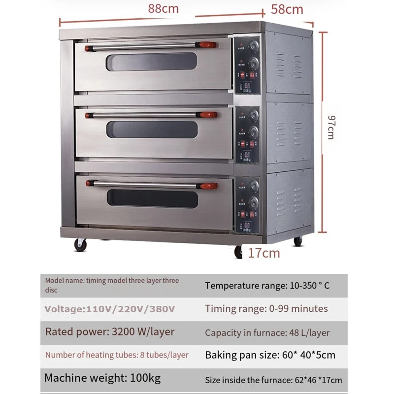 Oven Electric Commercial One Layer Plate Cake Bread Pizza Scones Large Capacity Baking Household Furnace
