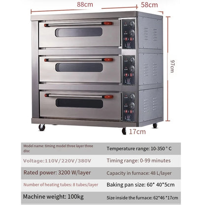 Oven Electric Commercial One Layer Plate Cake Bread Pizza Scones Large Capacity Baking Household Furnace