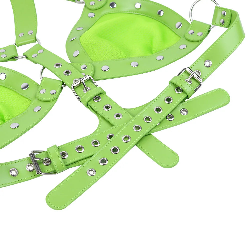 FRKO Sexy Mesh Bra Erotic Costumes Breast Bondage Harness PU Belt Women BDSM Slave Games Underwear Flirting Sex Toys For Couples