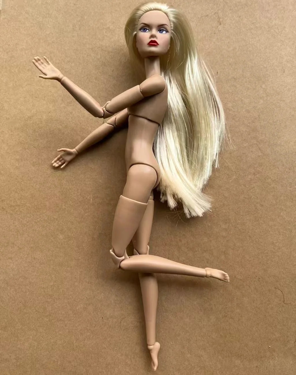 Poppy Good Makeup Head With Beige Yoga Slim Doll Body 1/6 Doll Figures Collective Toys Colorful Hair Doll Heads