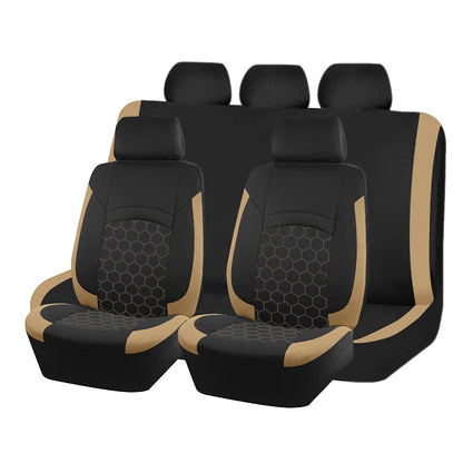 AUTOKING Football Embroidery Car Seat Covers Polyester Fabric Honeycomb Seat Covers Universal Fit Most Car Suv Truck