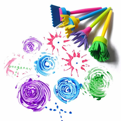Painting Sponge Roller Brush Kits Children Drawing Toys Graffiti DIY Tool Early Education Toy Parent-child Interaction Toy TMZ