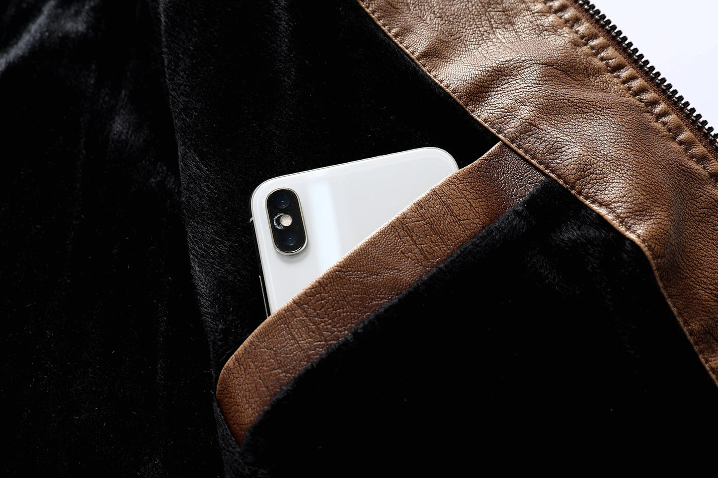 Men's Thickened PU Leather Motorcycle Jacket Casual Fashion Outerwear for Youth
